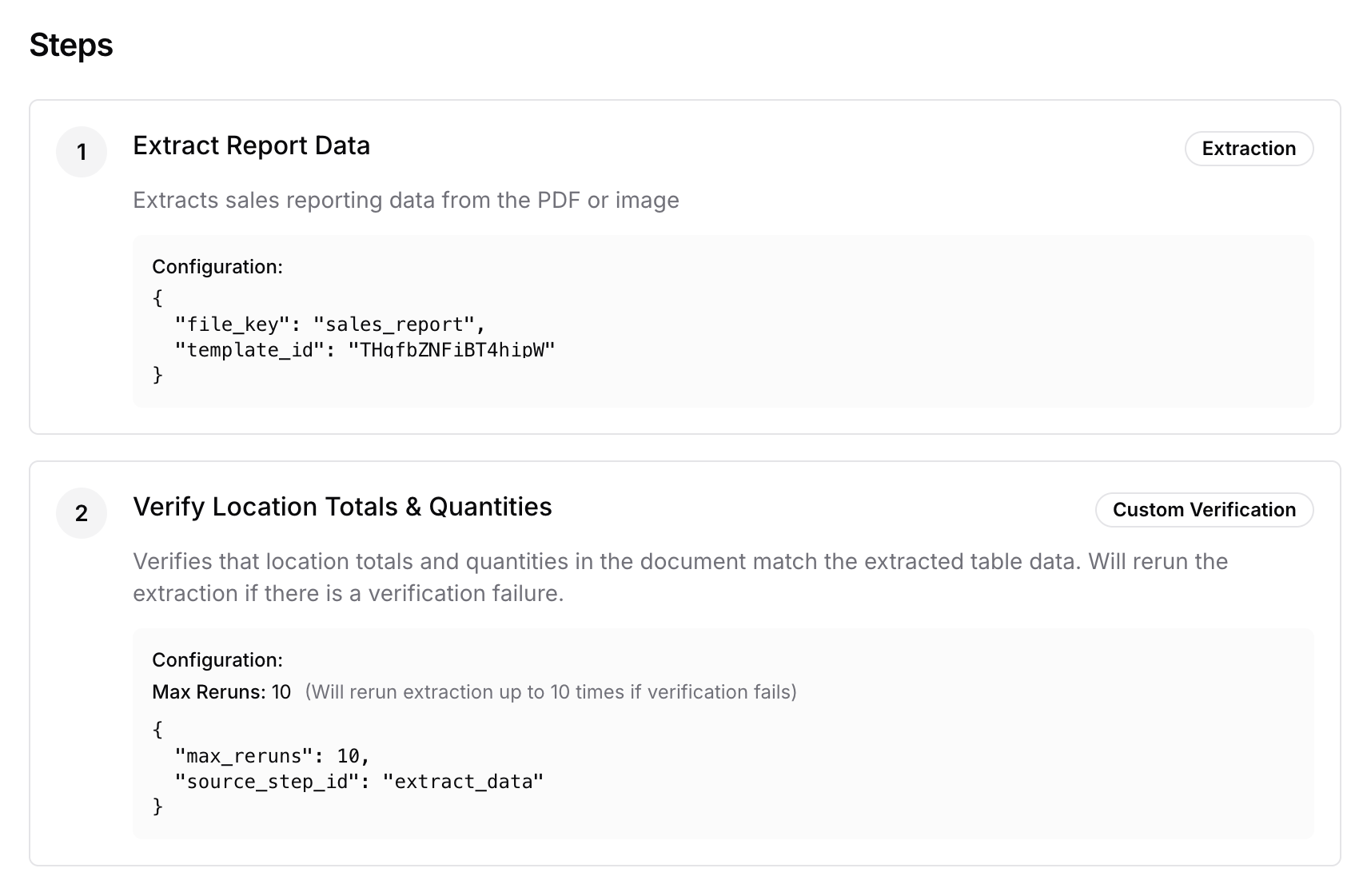 Flow with verification step